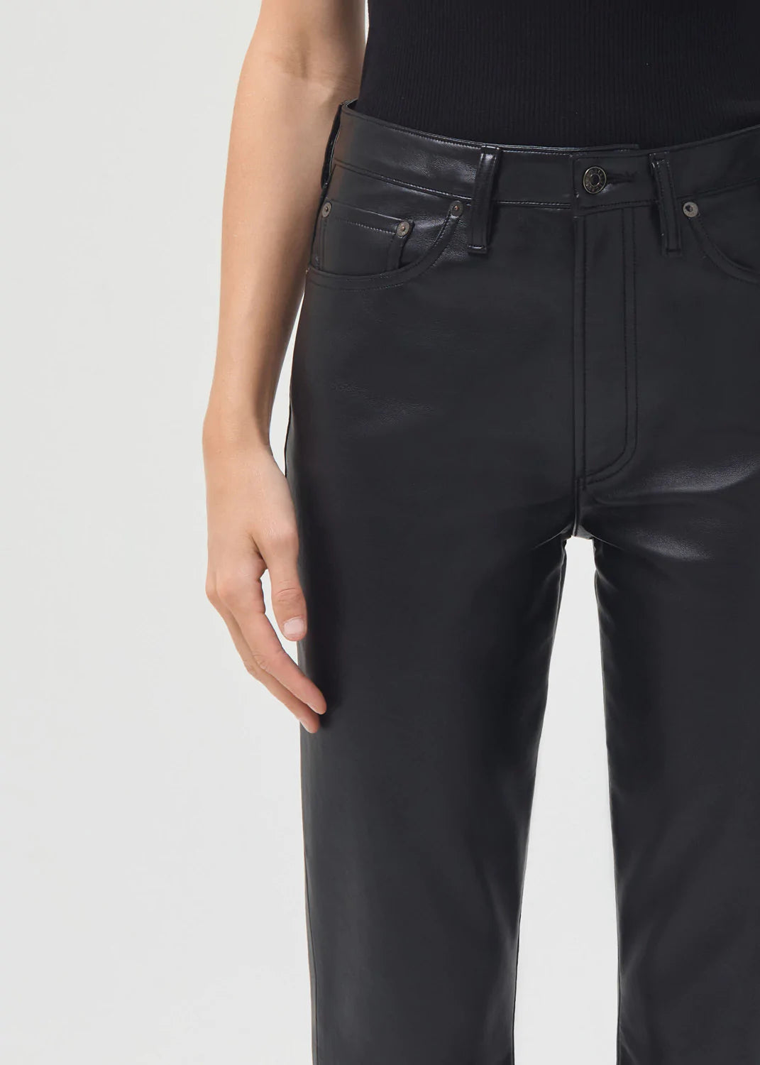 Recycled Leather Mid Rise Relaxed Boot in Detox