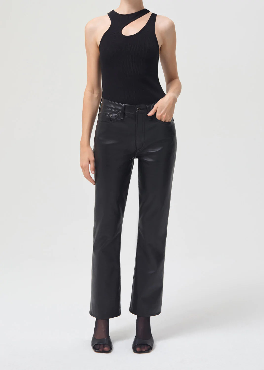 Recycled Leather Mid Rise Relaxed Boot in Detox