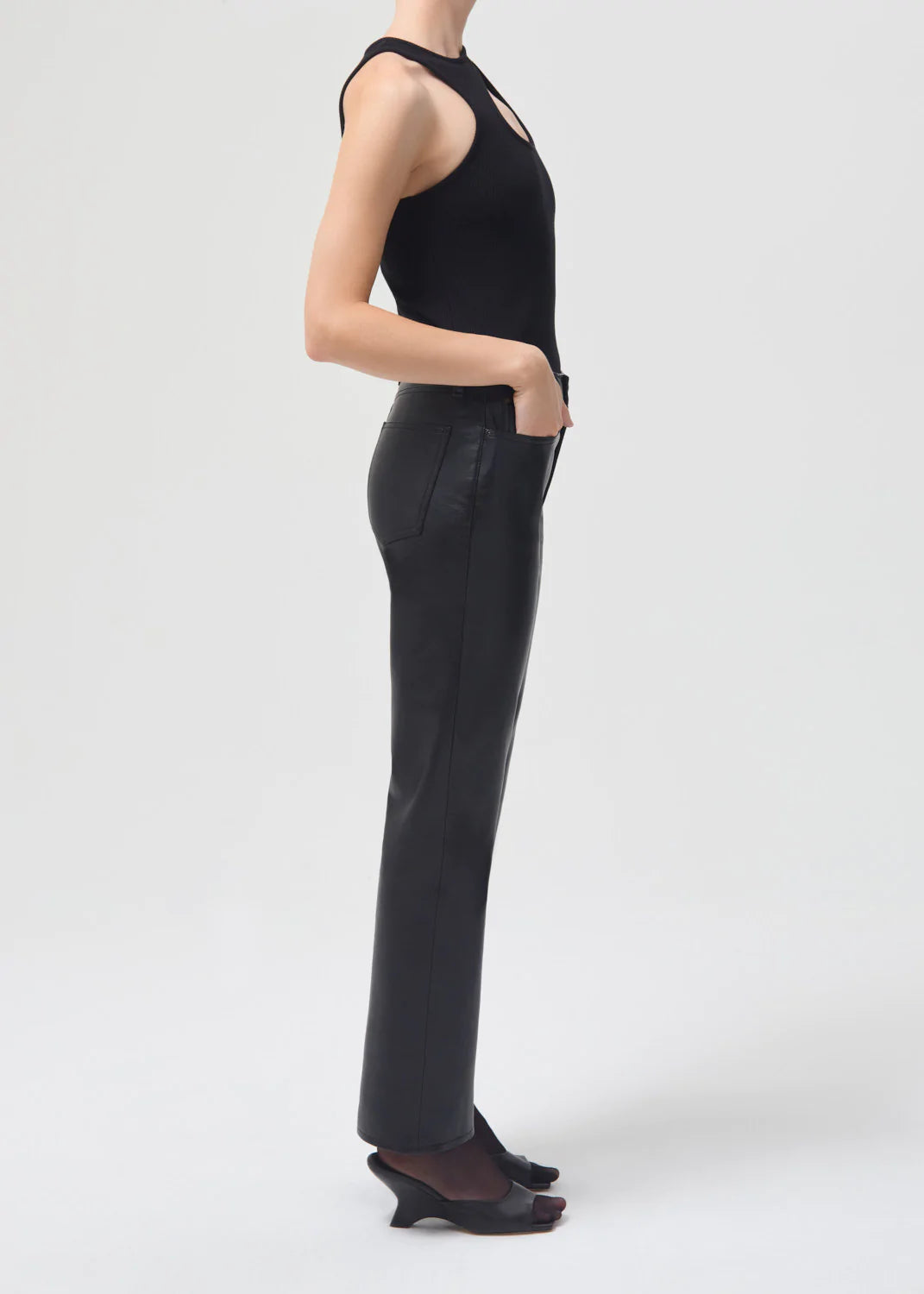 Recycled Leather Mid Rise Relaxed Boot in Detox