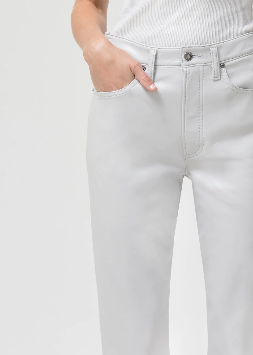 Recycled Leather Mid Rise Relaxed Boot in Wisp