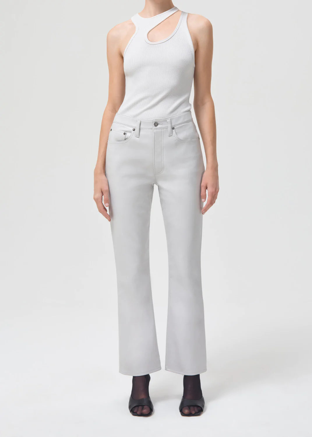 Recycled Leather Mid Rise Relaxed Boot in Wisp