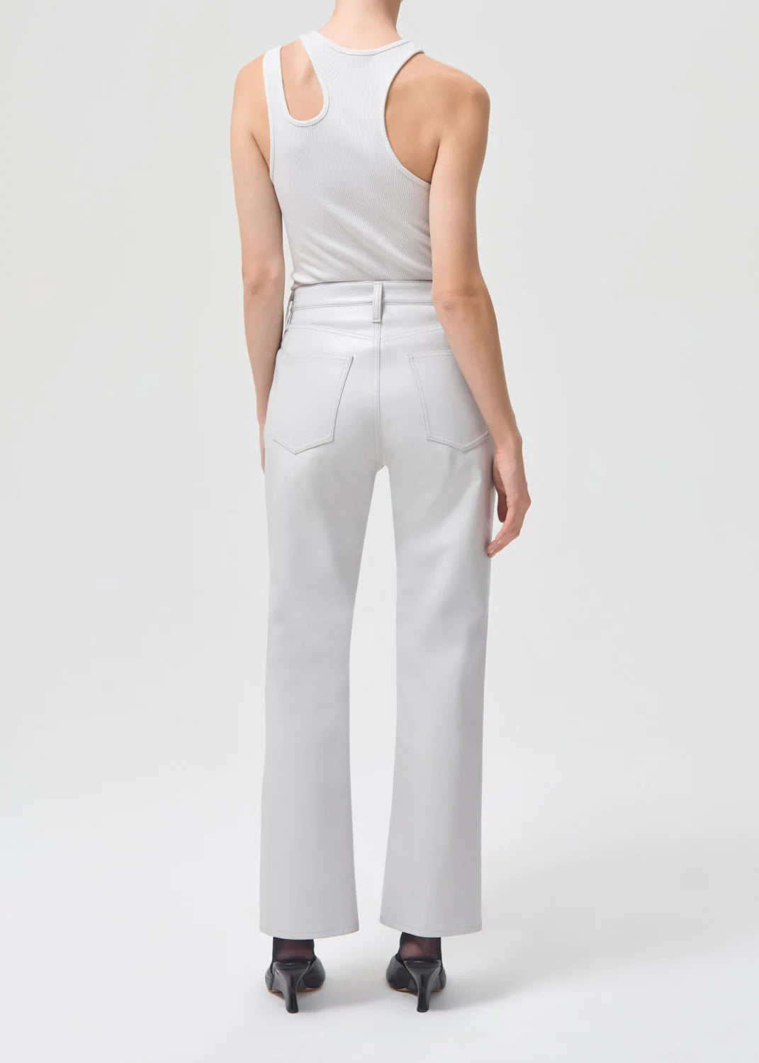 Recycled Leather Mid Rise Relaxed Boot in Wisp