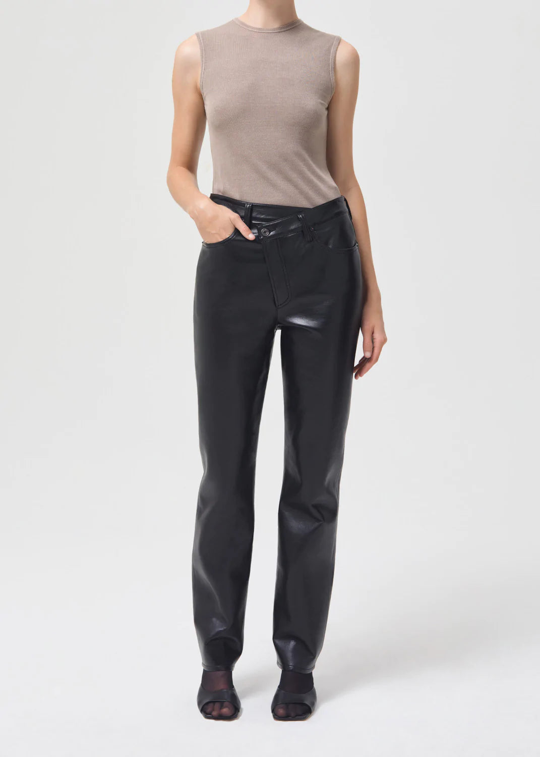 Recycled Leather Criss Cross Straight in Detox