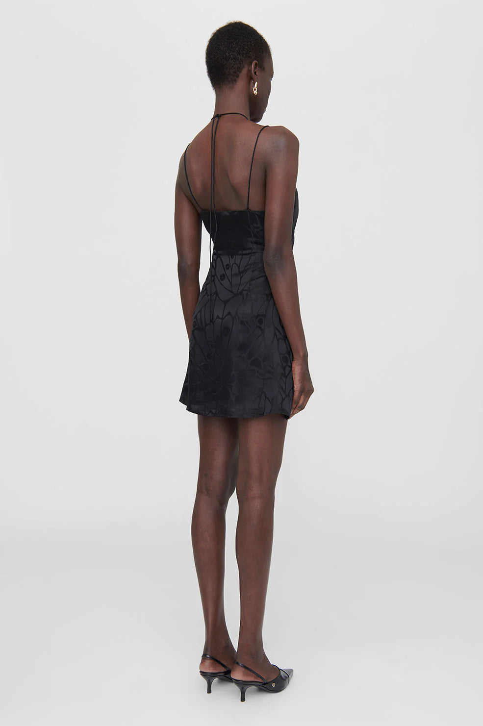 Papillon Dress in Black Butterfly Jacquard