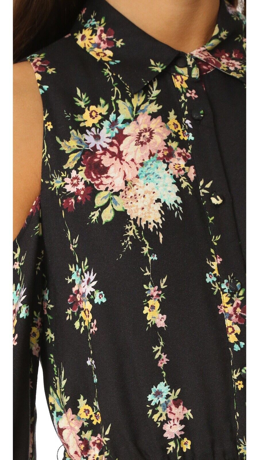Karina Cold Shoulder Buttondown Dress