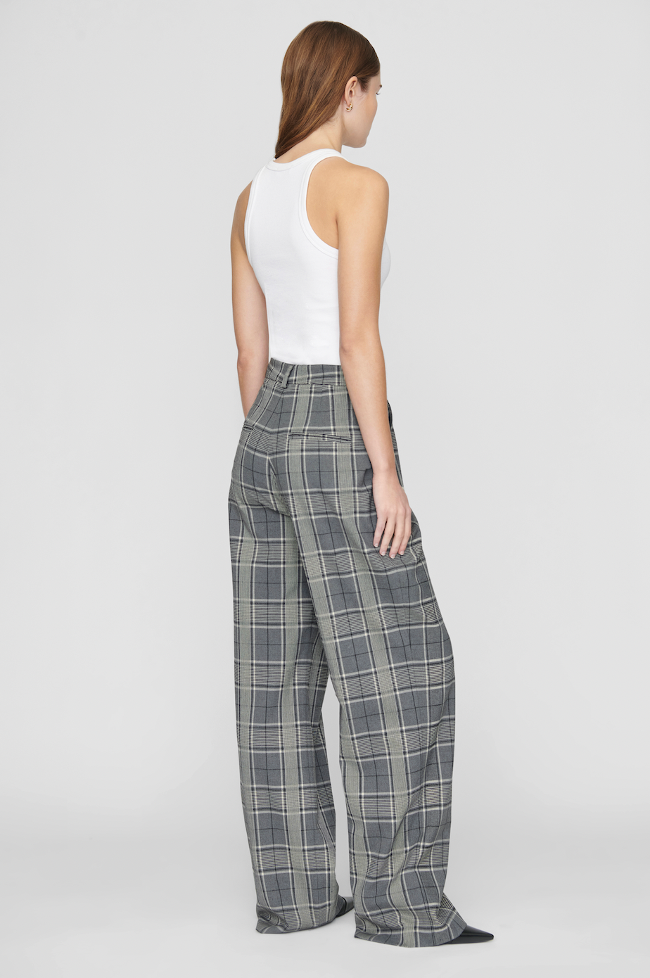 Carrie Pant in Grey Plaid