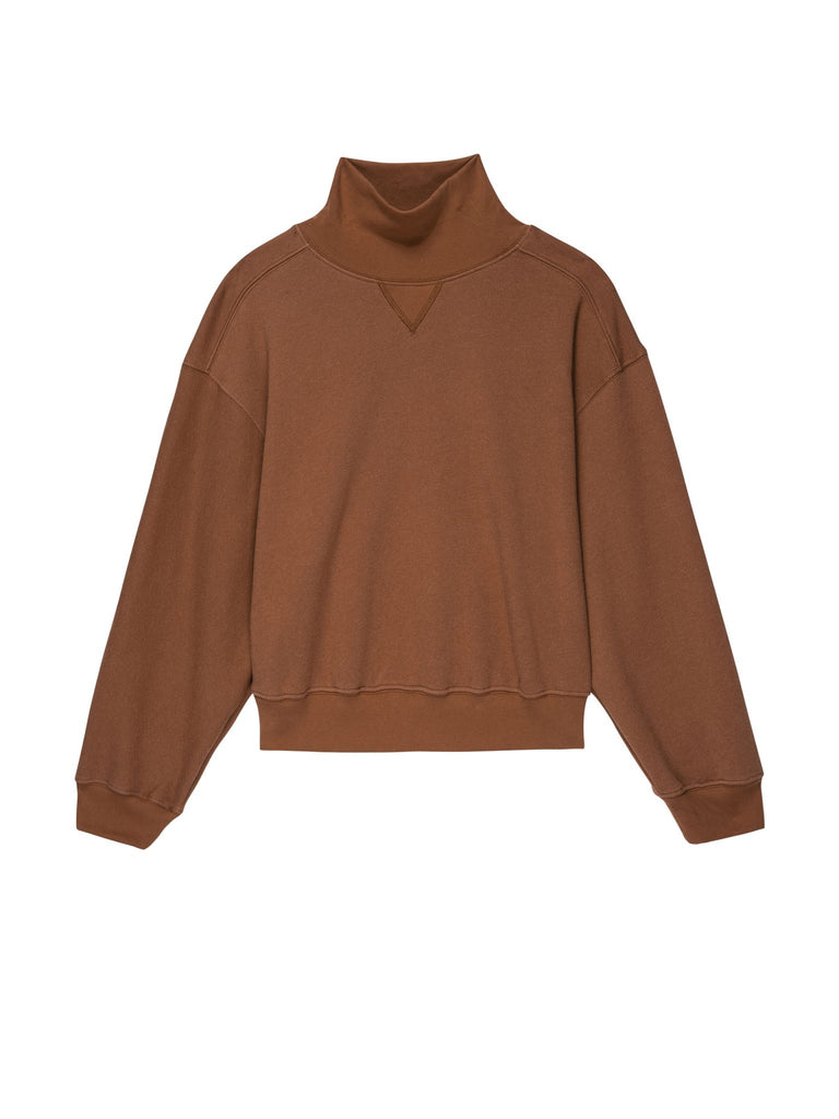 Eco Fleece Funnel Neck in Cocoa