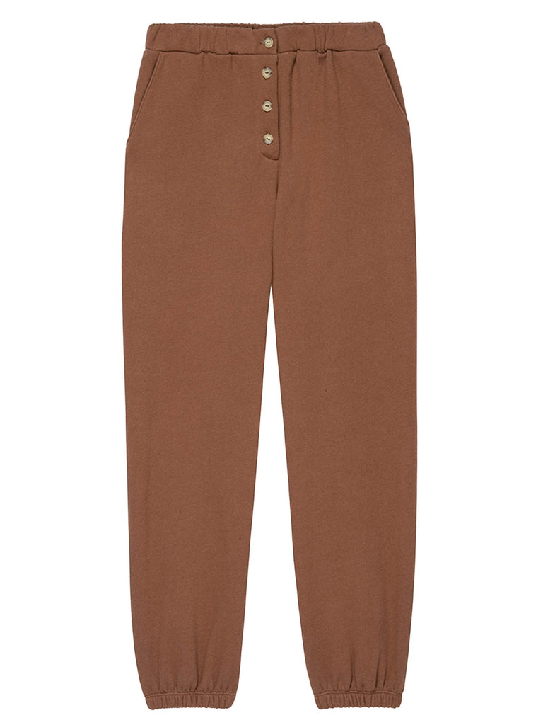 Eco Fleece Button Sweatpant in Cocoa