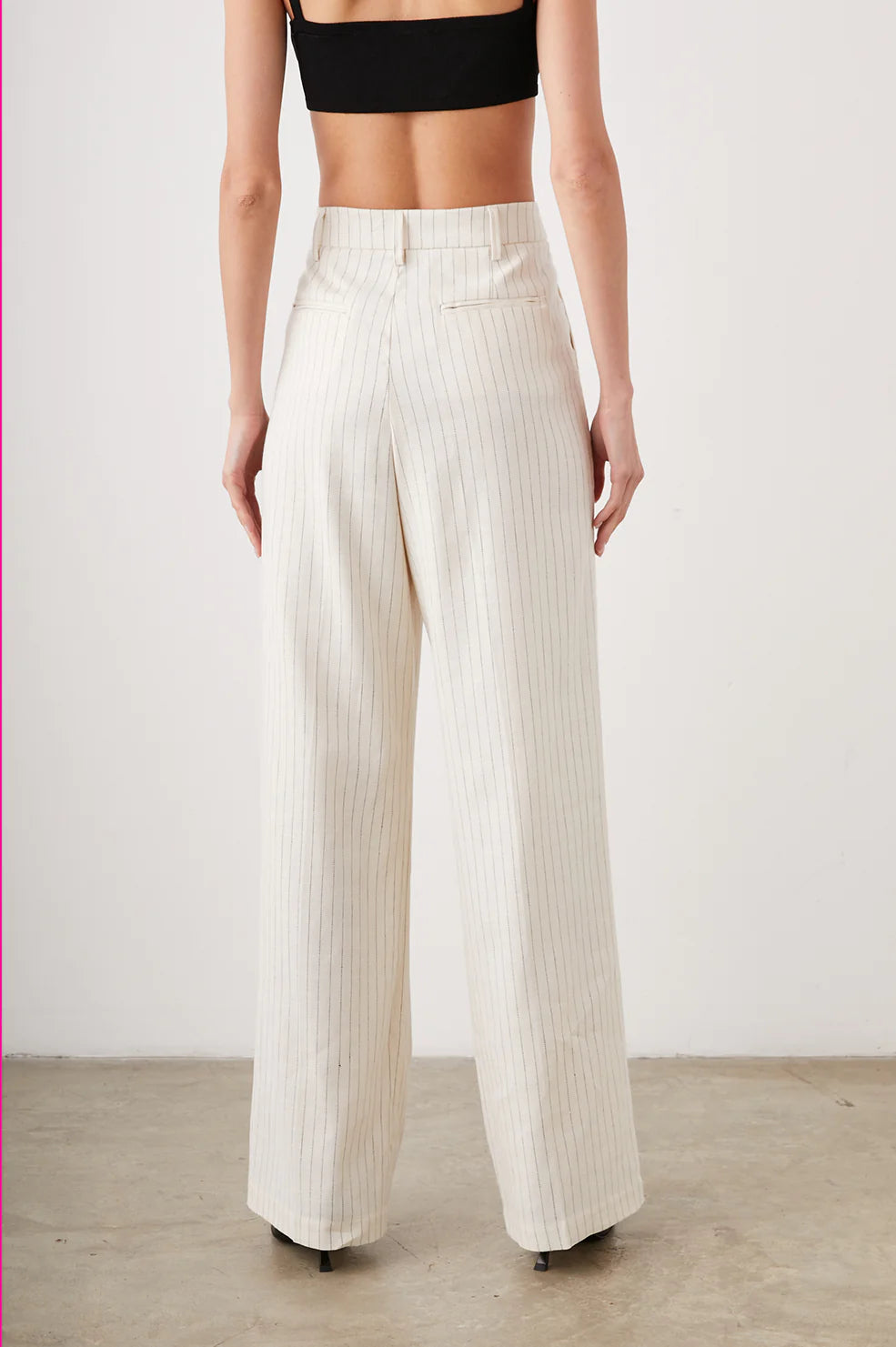 Marnie Pant in Ivory Pinstripe