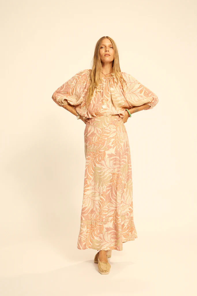 Ella Top in Jungle Print Clay